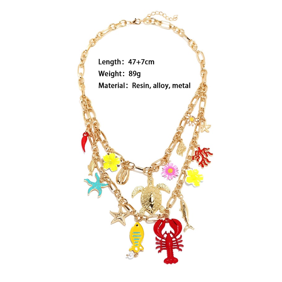 1 Piece Oceanic Alloy Layered Necklace 