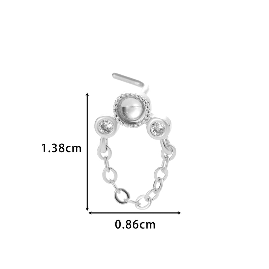 1 Piece Copper Gold Color Zircon  Nose Stud Picture2
