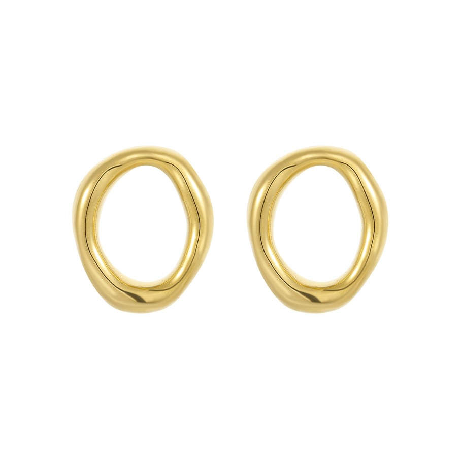 Simple Geometric Stainless Steel Gold Color Women's Stud Earrings h5Picture5