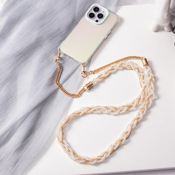 1 Piece Elegant Series Beads Aluminum Extension Chain Phone Strap