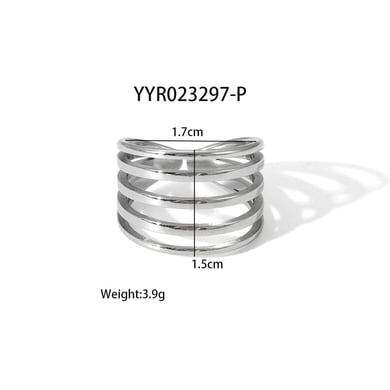 1 Piece Stainless Steel Gold Color Adjustable Ring h5 