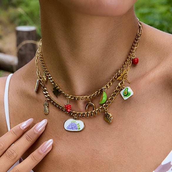 1 Piece Romantic Fruits Stainless Steel Gold Color Women's Pendant Necklaces