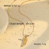 NMSN-E747-2 Altın Beyaz Zirkonyum Kolye Resim2