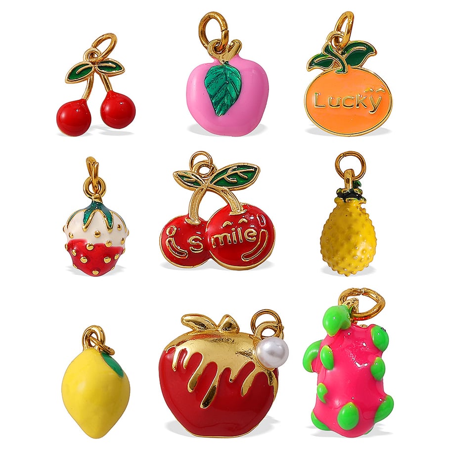 1 Stück Obst Edelstahl Gold Farbe DIY Anhänger Bild5
