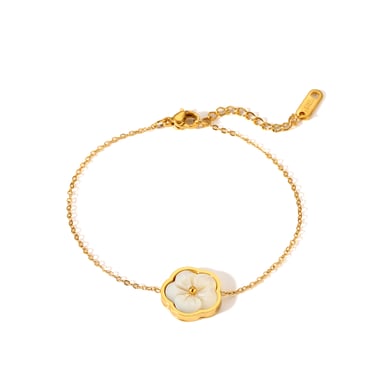 Daily Clover Stainless Steel Gold Color Shell Women's Chain Bracelets h5 