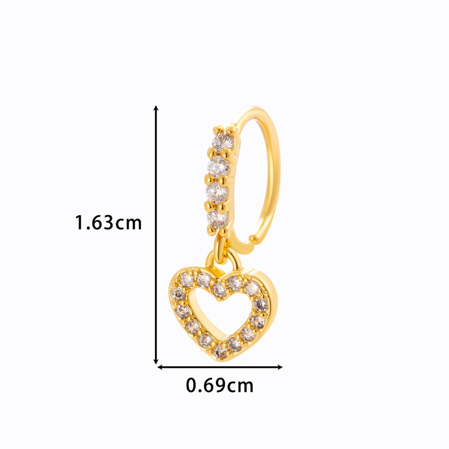 1 pezzo di perno nasale in zircone color rame e oro Immagine2