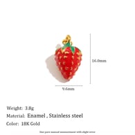 Pendentif fraise en forme de goutte d&#39;huile - Or Image2