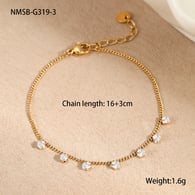 NMSB-G319-3 Goldarmband mit runden weißen Diamanten Bild5