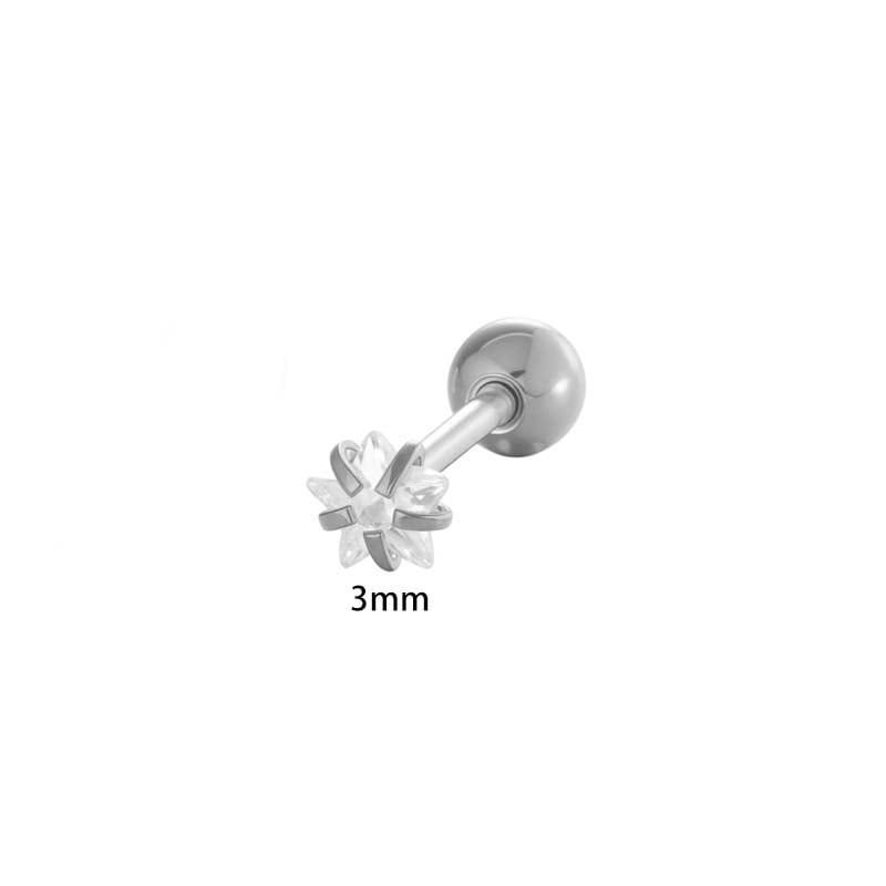 1 Piece Simple Heart Stainless Steel Zircon Women's Piercings Earrings Picture2