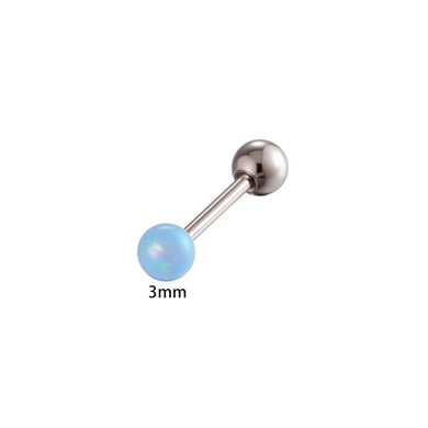 1 Piece Simple Opal Round Stainless Steel Women's Piercings Earrings h5 Picture2