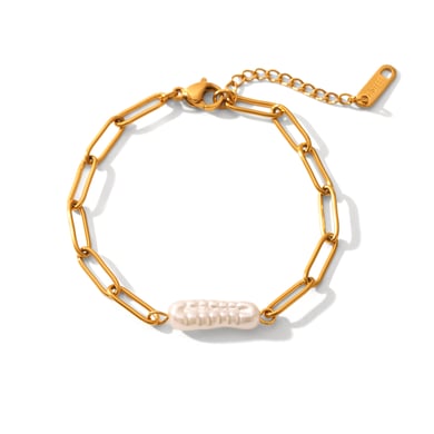 1 paire de bracelets simples en acier inoxydable doré pour femme, perles quotidiennes h5 