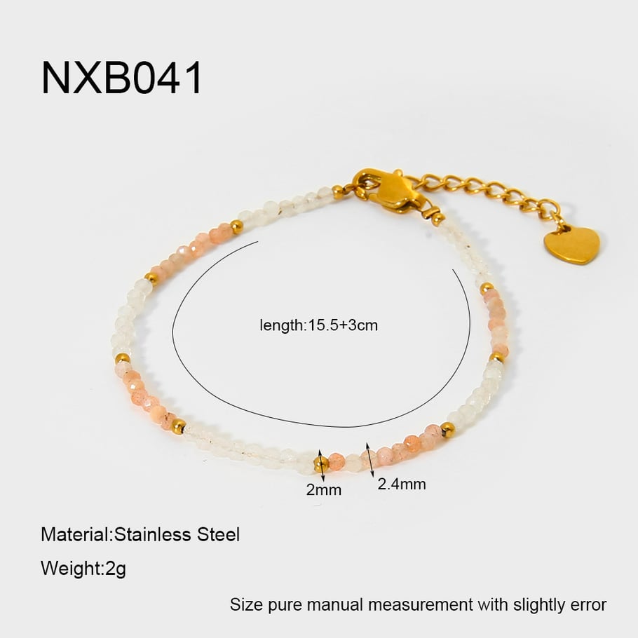 Pulseras de cuentas para mujer con piedras naturales de la serie clásica 