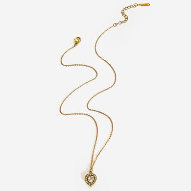 Collana con ciondolo a forma di cuore in acciaio inossidabile color oro, 1 pezzo h5 
