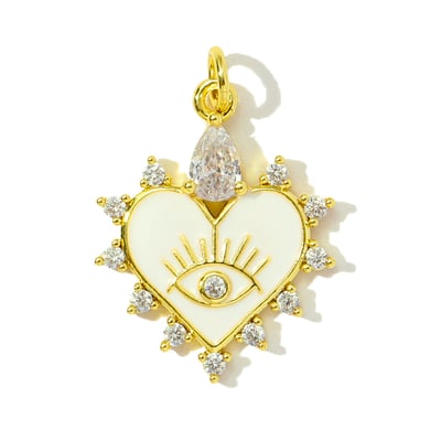 1 Piece Luxurious Series DIY Heart Stainless Steel Gold Color Women's Pendants h5 