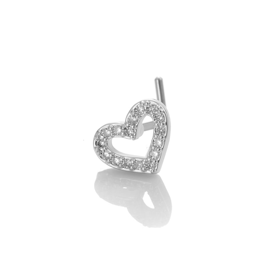 1 Piece Copper Gold Color Zircon  Nose Stud 