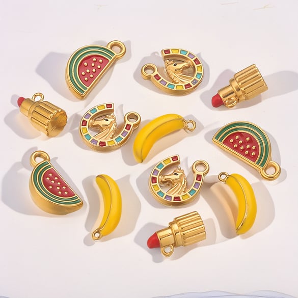 1 Piece DIY Natural Fruits Stainless Steel Women's Pendants 2