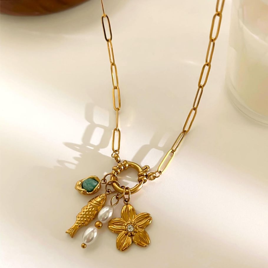 1 Piece Stainless Steel Gold Color Pendant Necklace Picture4