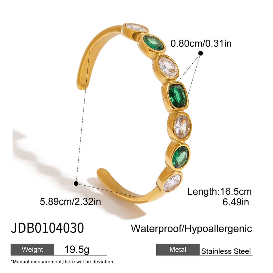 Bracelet classique géométrique en acier inoxydable couleur or pour femme, 1 pièce Image2