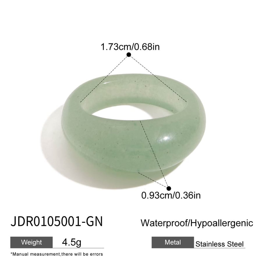 1 Piece Classic Natural Stone Solid Color Women's Gemstone Rings Picture2