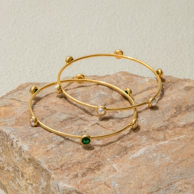 1 Piece Classic Series Retro Geometric Stainless Steel Gold Color Women's Bangles h5 Picture2