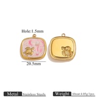 Goldene quadratische rosa Schildkröte 
