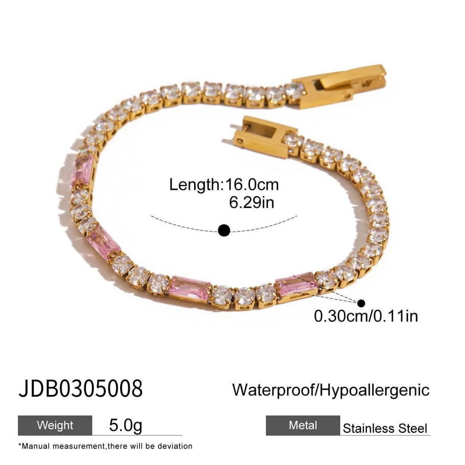 1 Piece Sweet Heart Stainless Steel Gold Color Women's Chain Bracelets 