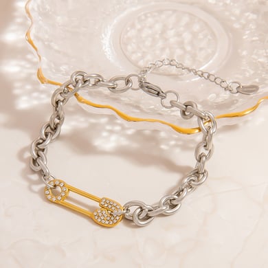 Daily Geometric Stainless Steel  Gold Color Women's Chain Bracelets h5 Picture3