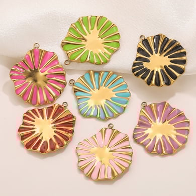 1 Stück DIY Blumen Edelstahl Damen Anhänger h5 Bild2