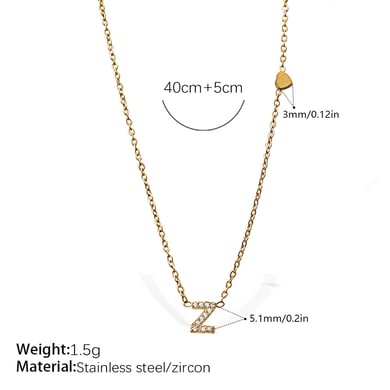 1 Piece Letter Stainless Steel Gold Color Pendant Necklace h5 