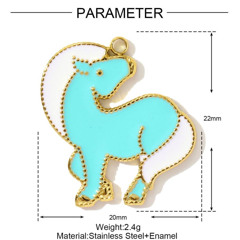 1 Stück Simple Series DIY Pony Edelstahl Goldfarben Damenanhänger Bild2