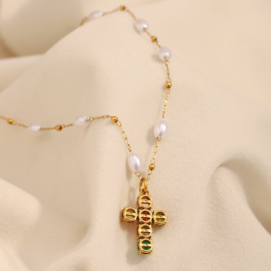 Light Luxury Series Stainless Steel Cross Women's Necklace Picture3