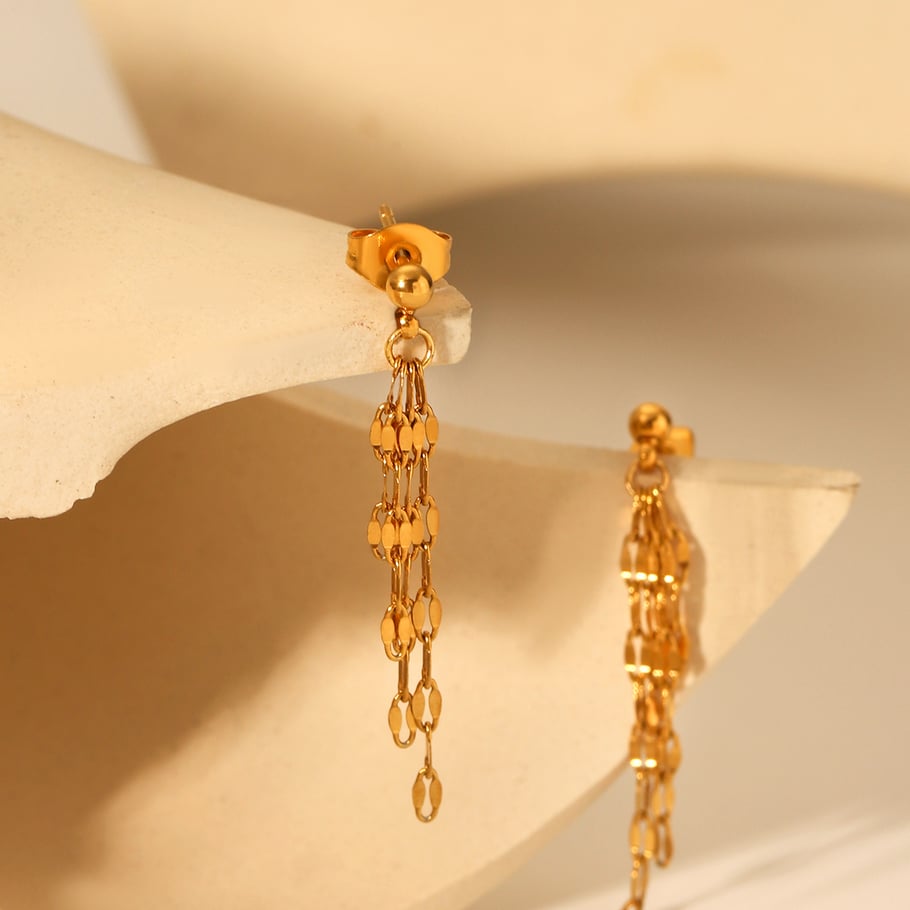 Simple Tassel Stainless Steel   Gold Color  Women's Dangle Earrings Picture7