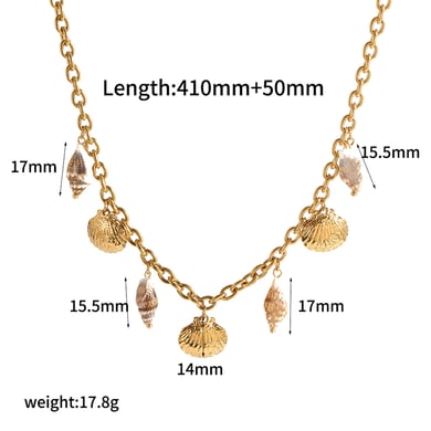 1 stuk Oceanic roestvrijstalen goudkleurige hangerketting h5 