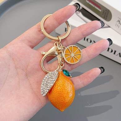 1 Piece Lemon Alloy Keychain h5 Picture4