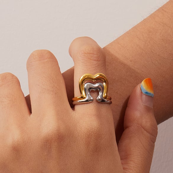 1 Piece Classic Geometric Stainless Steel Gold Color  Minimalist Rings 2