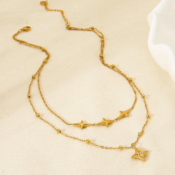 Simple Double-Layer Star Chain Necklace for Women 2