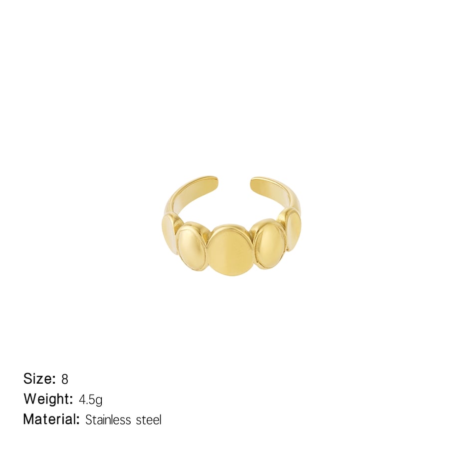 1 Piece Simple Series Simple Geometric Stainless Steel Gold Color Minimalist Rings Picture2