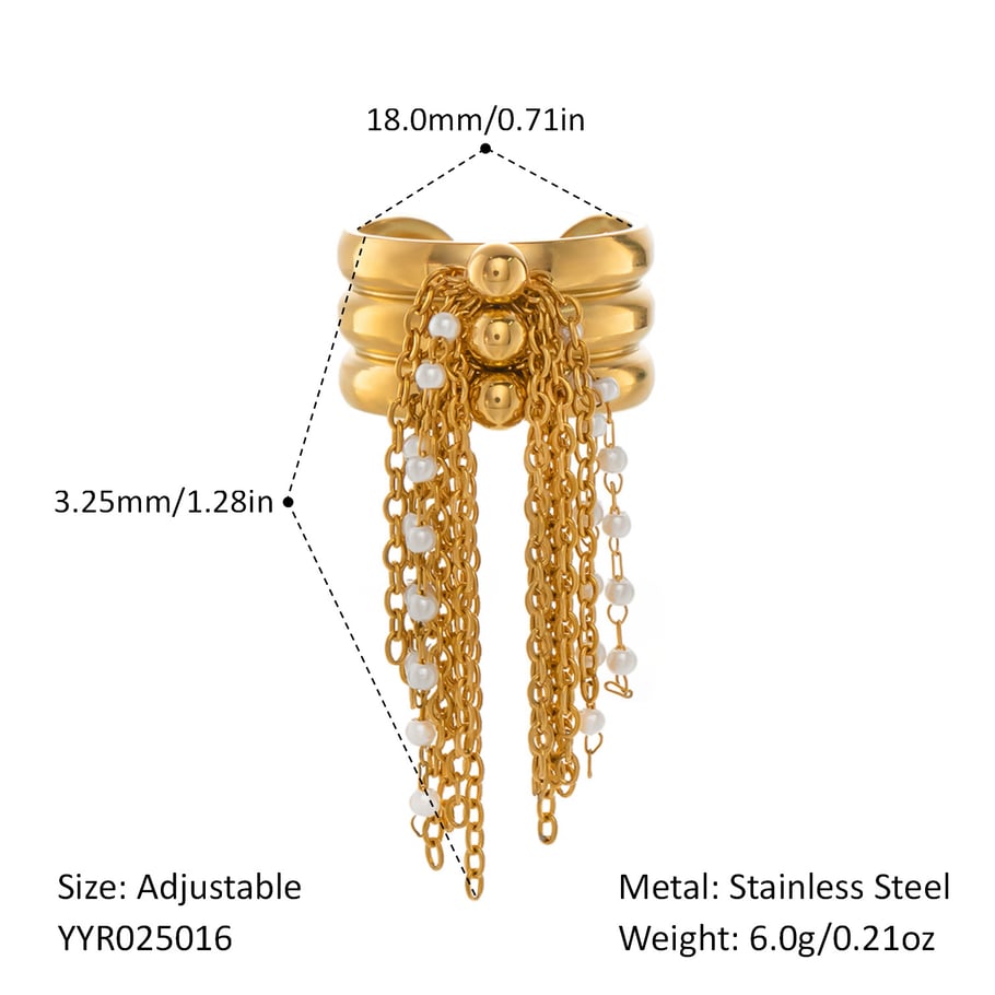 1 anello di lusso in acciaio inossidabile color oro 