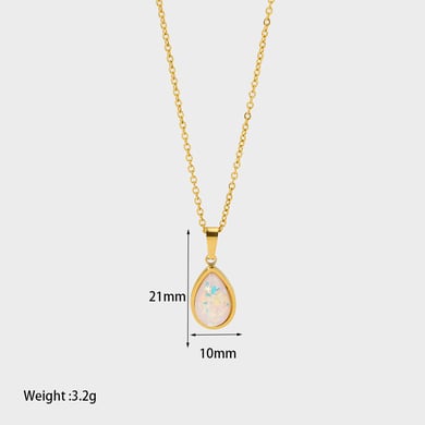 Simple Series Elegant Droplet Stainless Steel  Women's Pendant Necklaces h5 