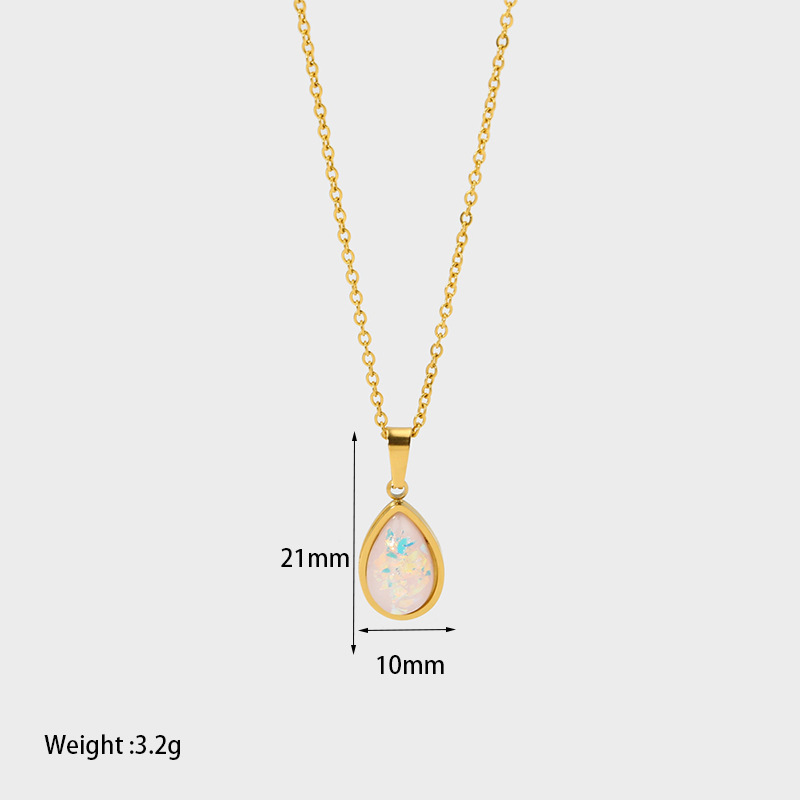 Simple Series Elegant Droplet Stainless Steel  Women's Pendant Necklaces 