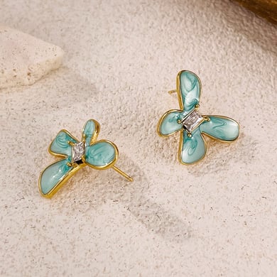 1 paire de boucles d&#39;oreilles à tige en acier inoxydable couleur or pour femme, série Simple, motif animal quotidien h5 Image6