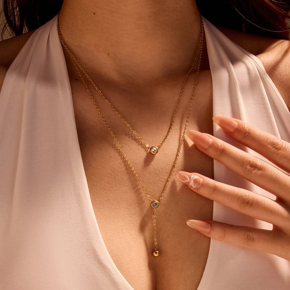 Daily Chain Stainless Steel Gold Color Women's Layered Necklaces