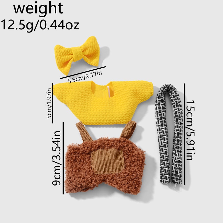 1 Set Cute Plaid Doll Clothes Picture2