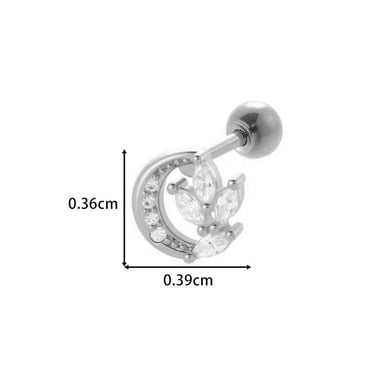 1 Piece Daily Flower Copper Gold Color Zircon Women's Piercings Earrings h5 Picture2