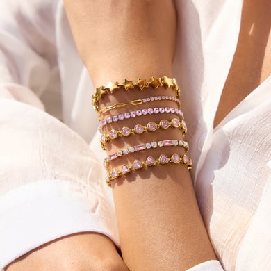 1 Stück Sweet Heart Edelstahl Goldfarben Damen Kettenarmbänder h5 Bild6