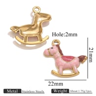 Pony Öltropfen Anhänger-Pink 
