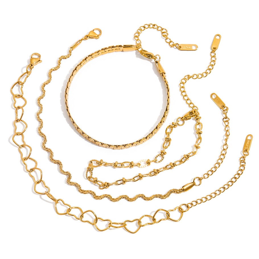 1 Piece Classic Twist Stainless Steel Gold Color Women's Chain Bracelets Picture7