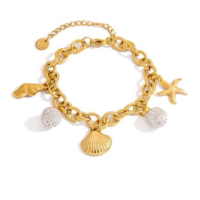 Braccialetti con ciondolo casual da donna in acciaio inossidabile color oro a forma di tartaruga h5 