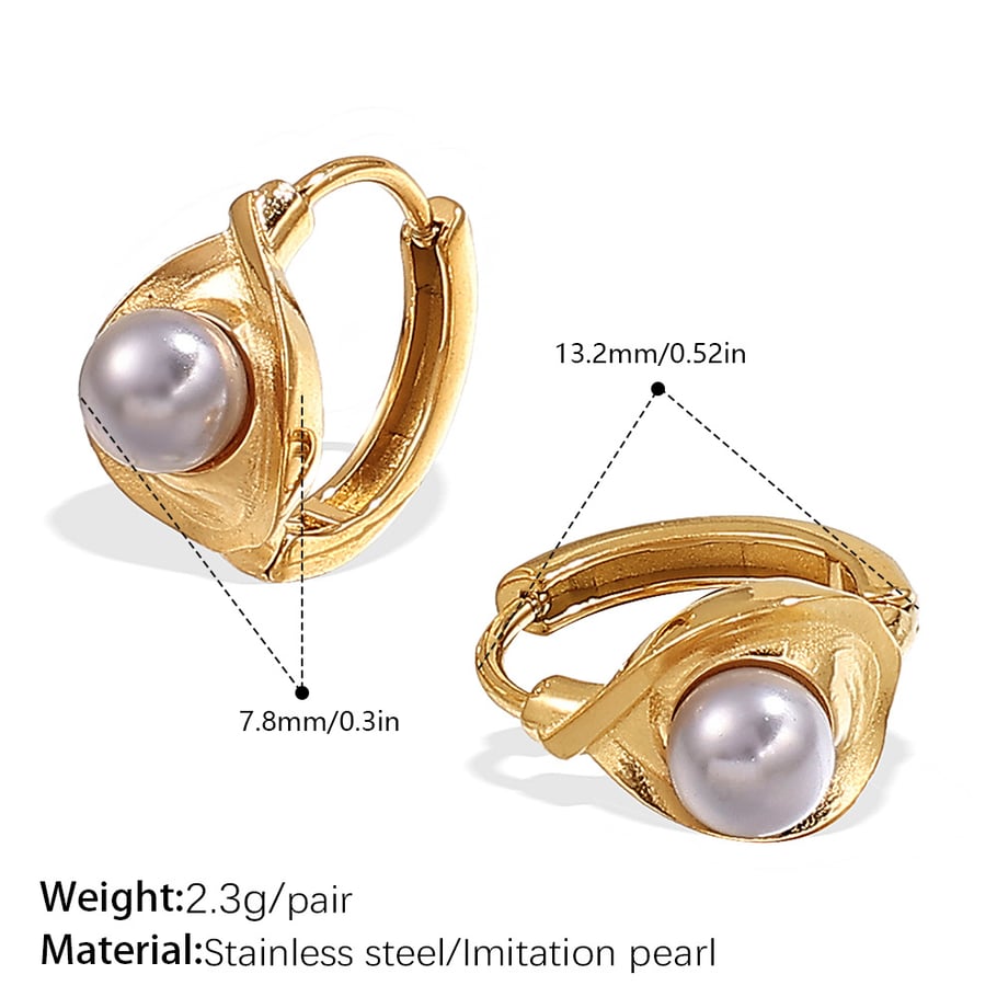 Stainless Steel  Gold Color  Hoop Earrings 