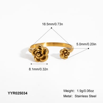 Bague minimaliste en acier inoxydable couleur or Sweet Rose, 1 pièce h5 